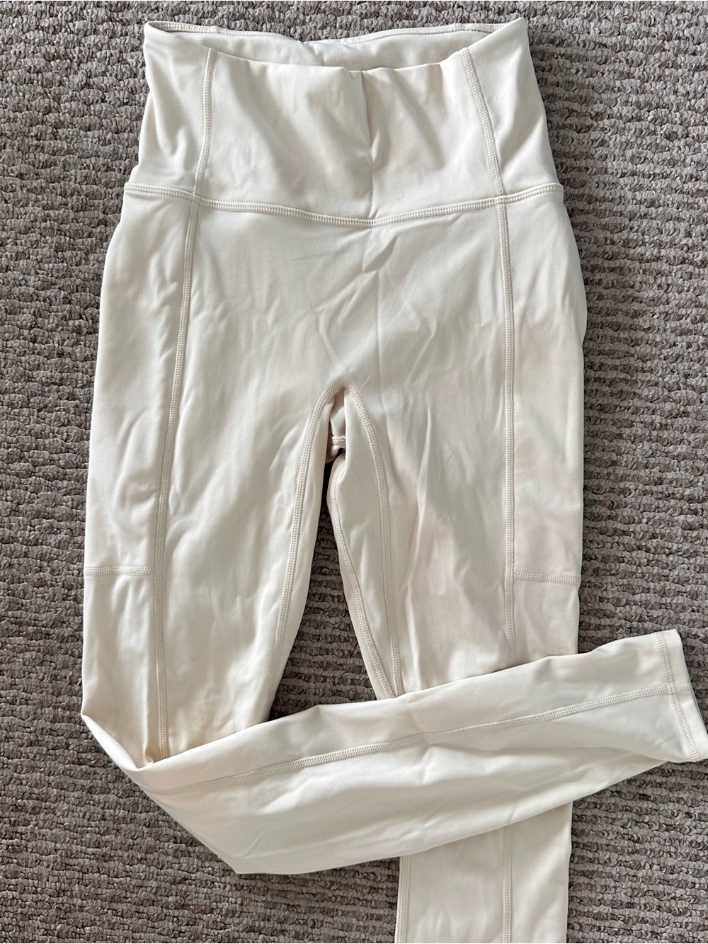 Fabletics Motion365 Neutral Cream/Beige Leggings - XS